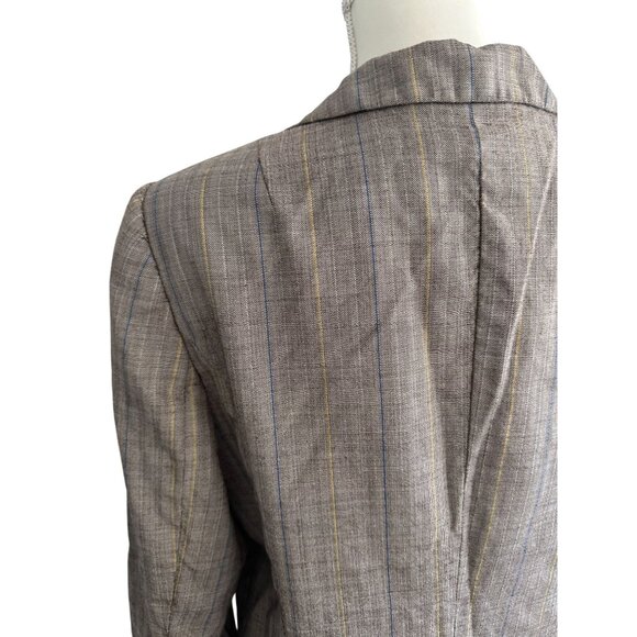 ESCADA Vintage Brown Patterned Wide Lapel Blazer Jacket Size 44 - Picture 6 of 9